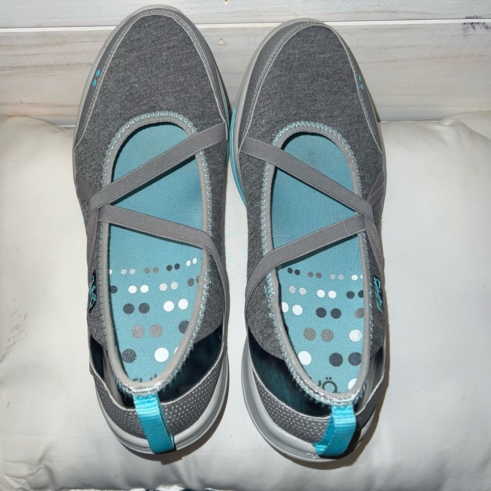 Ryka Slip-on Walking Shoes. Style name: Emotion. Size 7.5Grey/Teal.